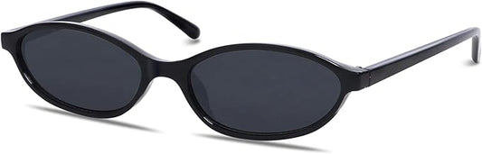 GUVIVI Retro Oval Sunglasses for Women Chic Cat Eye 90s Sunnies Lightweight Narrow Shades Trendy UV protection Sun Glasses