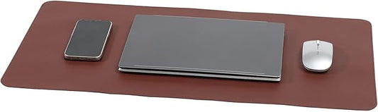 PU Leather Desk Pad Blotter 27x13 inches,Non-Slip Base Waterproof Surface Office Desk Mat,Large Computer Mouse Pad,Old Desktop Cover Decor,Brown