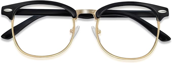 Blue Light Glasses Men and Woman, 99% Blue Light Blocking Glasses for Computer Gaming TV Phone Screen Half Frame