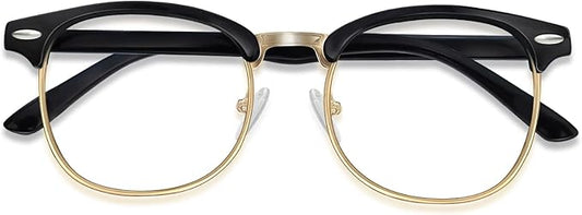 Blue Light Glasses Men and Woman, 99% Blue Light Blocking Glasses for Computer Gaming TV Phone Screen Half Frame