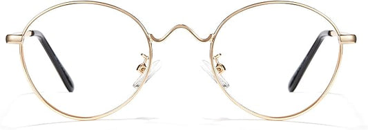 Cyxus Blue Light Glasses for Men and Women, Round Metal Frame Computer Eyeglasses for Office, Gaming, Reading 8090