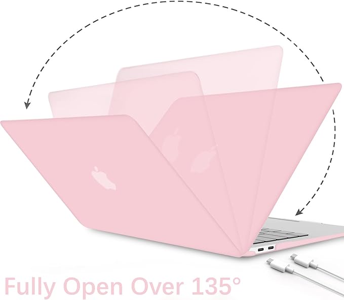 B BELK Compatible with MacBook Air 13 inch Case 2022 2021 2020 2019 2018 Release A2337 M1 A2179 A1932 with Touch ID, Plastic Laptop Hard Shell Case + Keyboard Cover + Screen Protector, Rose Quartz