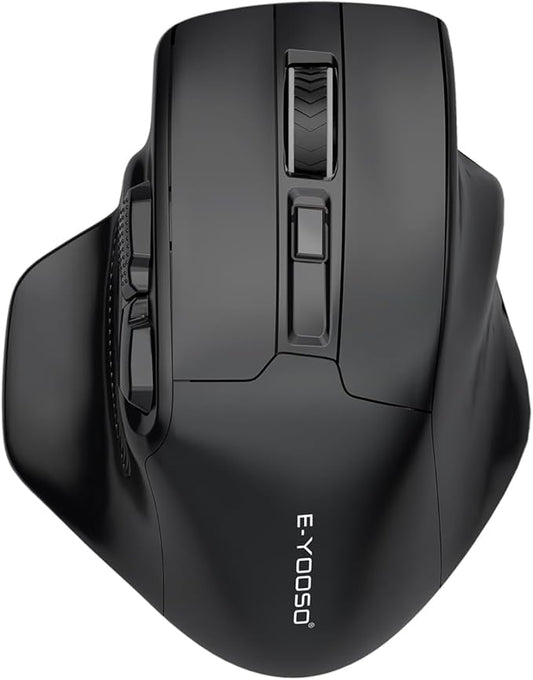 E-YOOSO Large Wireless Mouse for Big Hands, X-31 Cordless Ergo Computer Mouse, 6 Buttons, 5-Level 4800 DPI, 18 Months Battery Life, for Laptop, PC, Chromebook (Bluetooth, 6)