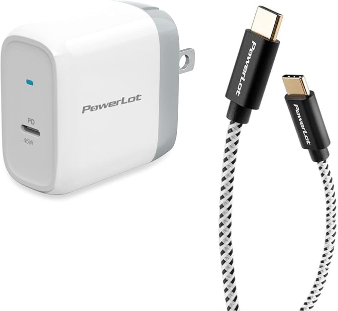 45W USB-C Charger, PowerLot Super Fast Charger& 6FT Cable, S22 Ultra Charger 45W S21 Ultra Charger, GaN USB C Charger with PD 3.0 PPS/AFC, for Galaxy S22,S21, Z Flip 5, Fold 5, iPhone 16,iPad,MacBook