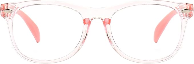 FANNYGO 1 Pack kids Blue Light Blocking Glasses For Girls And Boys Computer Blue Light Blocking Glasses For Age 3-11 (Light pink)