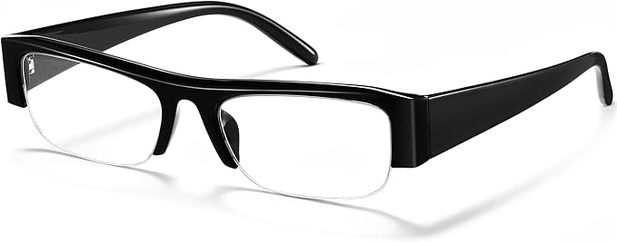 livho Retro Chic Blue Light Glasses for Woman - Early 2000s Narrow Rectangular Frame, Blue Light Blocking with Soft Case