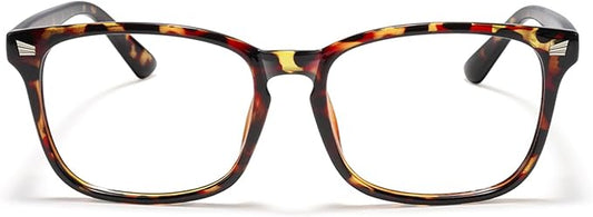 TIJN Blue Light Blocking Glasses for Women Men Square Frame Nerd Eyeglasses Anti Blue Ray Computer Screen Glasses