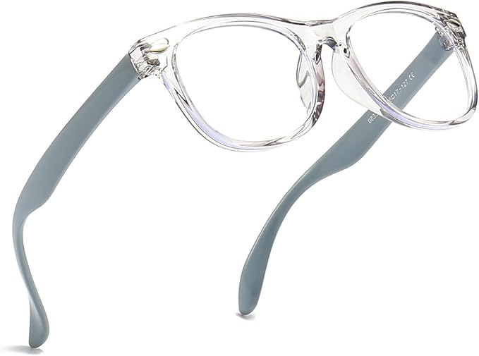 FANNYGO 1 Pack kids Blue Light Blocking Glasses For Girls And Boys Computer Blue Light Blocking Glasses For Age 3-11 (Light gray)
