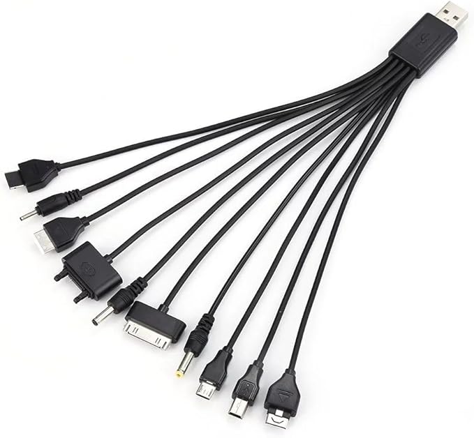 Black 10-in-1 USB-C Charging Station for Android Tablets, Multi-Device Charger Hub with 6 FT Cable, Compact and Portable Design for Travel,Home and Office Use