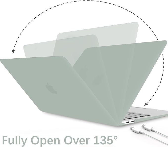B BELK Compatible with MacBook Air 13 inch Case M1 2022 2021 2020 2019 2018 A2337 A2179 A1932, Matte Plastic Hard Shell+ Keyboard Cover+ Screen Protector for MacBook Air 13.3 inch Case, Antique Green