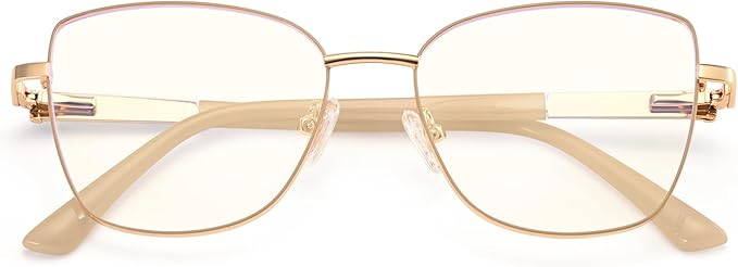 Dollger Blue Light Glasses For Woman Fashion Computer Gaming Eyeglasses Cat Eye Matal Bluelight Blocking Glasses