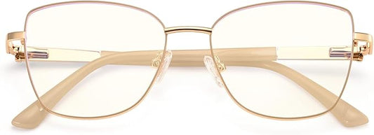 Dollger Blue Light Glasses For Woman Fashion Computer Gaming Eyeglasses Cat Eye Matal Bluelight Blocking Glasses