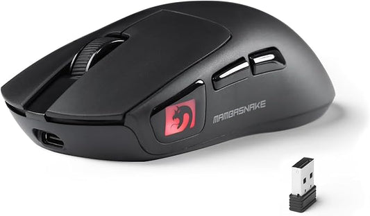 MAMBASNAKE M4 Wireless Gaming Mouse, 52g Lightweight BT/2.4Ghz/Wired Computer Mouse, PAW3311 24K DPI Optical Sensor, 200h Battery Life, Programmable Mice for PC/Win/Mac (Black)