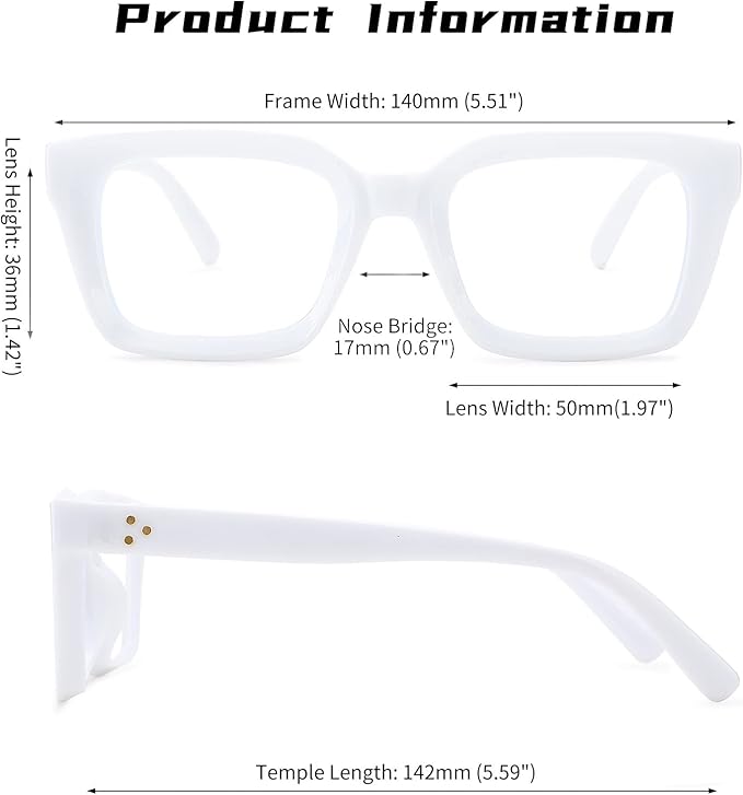 COASION Blue Light Blocking Eyeglasses Classic Thick Square Rim Frame Eyewear for Women Men