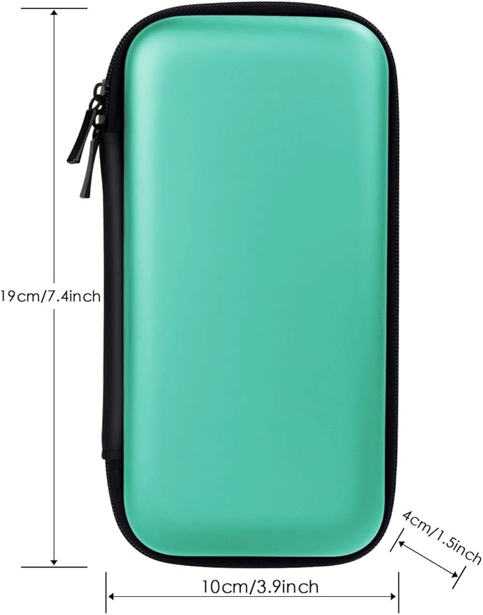 iMangoo Travel Essential Electronics Organizer Charger Case, Shockproof Dual Zipper Power Bank Cables Tech Accessories Pouch Purse, Men & Women Travel Must Have Storage Bag, 6.5x3.2x1 inch Mint