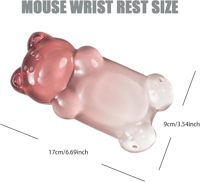 Brown Gel Mouse Wrist Rest –Cute Bear Mouse Wrist Rest, Ergonomic Mouse Support,Comfort & Support for Typing and Gaming
