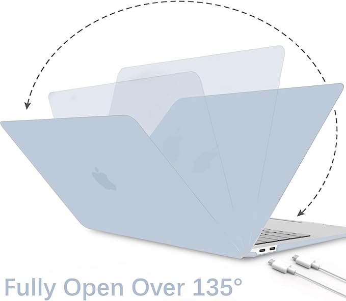 B BELK Compatible with MacBook Air 13 inch Case M1 2022 2021 2020 2019 2018 A2337 A2179 A1932, Matte Plastic Hard Shell for MacBook Air 13.3 inch Case+ Keyboard Cover+Screen Protector, Baby Blue