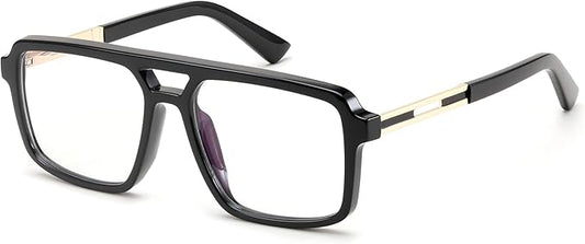 FEISEDY Retro Aviator Blue Light Glasses for Men Women Square Frame Computer Reading/TV/Phones Glasses B0209