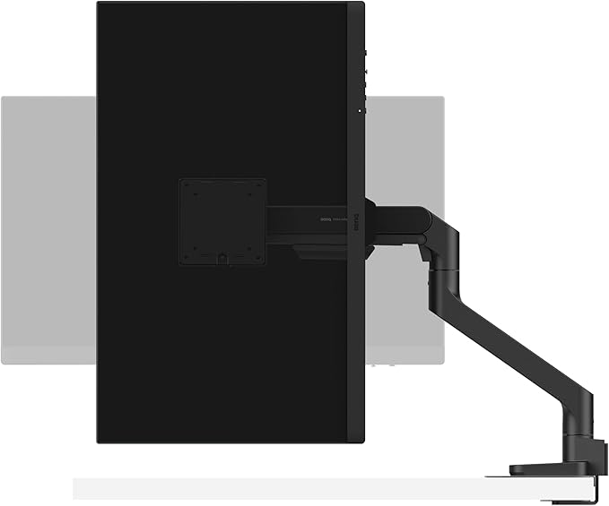 BenQ BSH01 Ergo Monitor Arm -Gas Spring Monitor Stand for Up to 45'' & 44lbs Screens, Heavy Duty, Quick Installation, No Sagging, Top Clamp and Grommet Base, Reinforcement Plate, VESA 75x75 &100x100mm