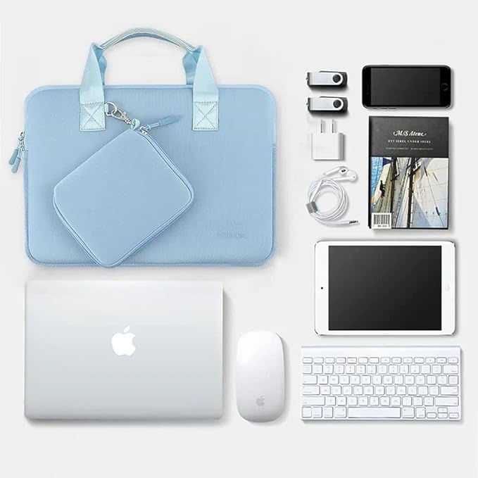 Hseok Laptop Sleeve 14.1-15 inch Case with Small Pouch, Neoprene Computer Bag Compatible with MacBook Air 15 M4 A3241 M3 A3114 M2 A2941, MacBook Pro 15 A1990 A1707, XPS 15 & More 14-15 PC,S02B01