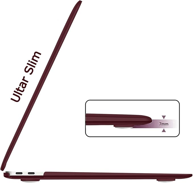 B BELK Compatible with MacBook Air 13 inch Case 2022 2021 2020 2019 2018 A2337 M1 A2179 A1932, Matte Plastic Hard Shell+Keyboard Cover+Screen Protector for MacBook Air 13.3 inch Case, Marsala Red