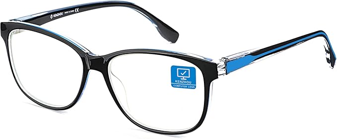 K KENZHOU Blue Light Glasses for Woman Men Bluelight Blocking Glasses for Computer Gaming Phones,Anti Eye Strain & UV Glare
