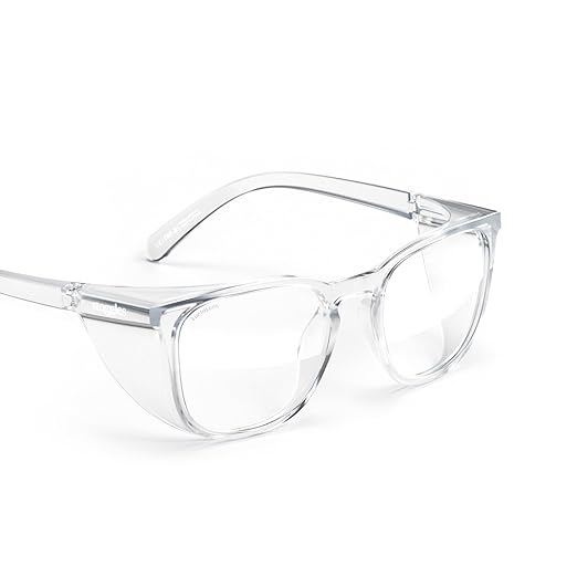 Stoggles Square Z87.1 Certified Polycarbonate Wide Fit Safety Glasses, Scratch & Shatter-Proof, Blue-Light & UV Blocking Lens, Top & Side Shields, Anti-Fog Dip Coated, Protective & Stylish Eyewear
