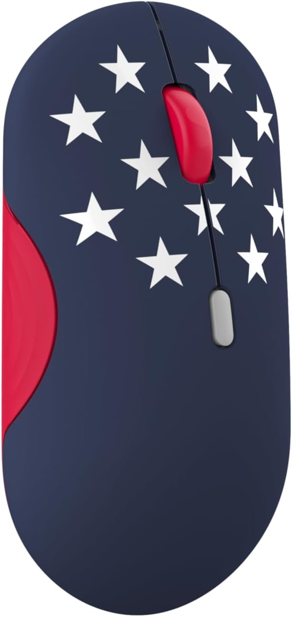 Lenovo 350 Bluetooth Silent Mouse (Fan Edition), Wireless Ergonomic Ambidextrous Design, Bluetooth 5.3, Adjustable DPI up to 2400, 36 Month Battery Life, Recycled Materials, USA Flag