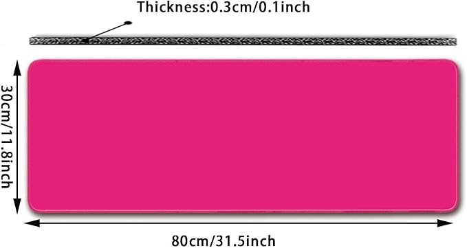 Large Mouse Pad, Non-Slip Desk Blotter, Office Desk Mat, Desk Pad Protector, Laptop Desk Pad, Desk Writing Pad for Office and Home, Bright Pink, 31x12 inch