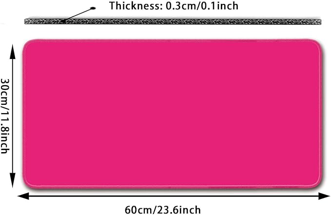 Large Mouse Pad, Non-Slip Desk Blotter, Office Desk Mat, Desk Pad Protector, Laptop Desk Pad, Desk Writing Pad for Office and Home, Bright Pink, 24x12 inch