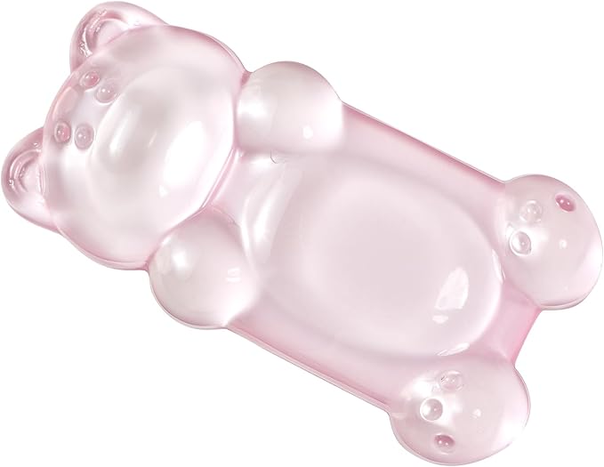 Ergonomic Silicone Gel Mouse Wrist Rest –Pink Clear Cute Bear Mouse Wrist Rest, Comfort & Support for Typing and Gaming