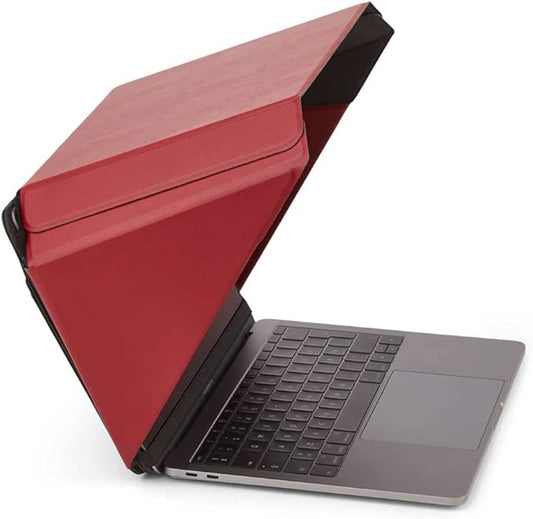 4-in-1 Laptop Screen Shade – Original Lux Hood – Sun, Privacy, Heat & Contrast Protection, Freestanding with Pocket, Fits 12–14” MacBook & PC, Patented, Red | PHILBERT Danish Design