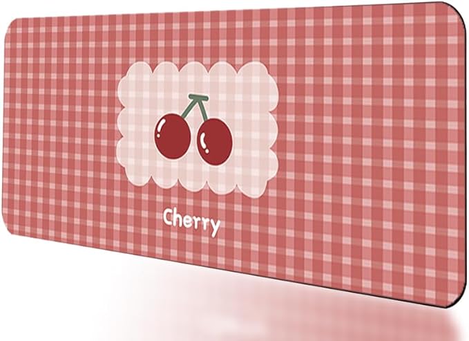 Gaming Mouse Pad 31.5x11.8 inch XL Large Extended Mouse Pad, Big Mousepad Desk Mat for Computer with Non-Slip Rubber Base and Stitched Edge-Checkered Cherry