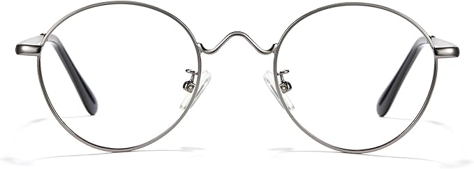 Cyxus Blue Light Glasses for Men and Women, Round Metal Frame Computer Eyeglasses for Office, Gaming, Reading 8090