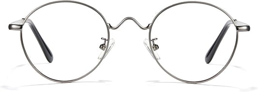 Cyxus Blue Light Glasses for Men and Women, Round Metal Frame Computer Eyeglasses for Office, Gaming, Reading 8090