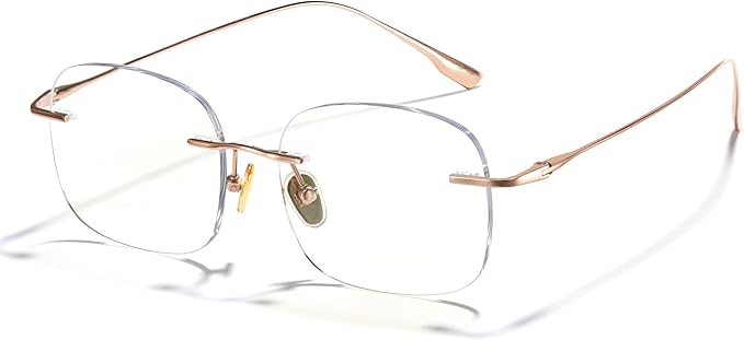Cyxus Titanium Blue Light Glasses for Men Frameless Rimless Glasses Computer Glasses UV protection Eyeglasses