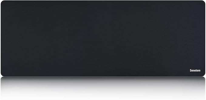 Senetem XL Large Mouse Pad, Ultra-Smooth Gaming Mousepad, Non-Slip Rubber Base, Washable Surface Fits Wired & Wireless Mouse – Big & Long Keyboard Computer Black Mat for Desk, 31.5x11.8 in