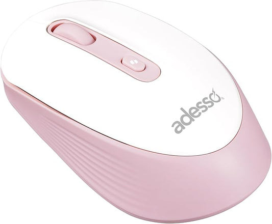 Adesso iMouse A30 Wireless Mouse with AI Copilot Button 2.4GHz USB Dongle 1200 DPI Left and Right Hand Design (Pink)