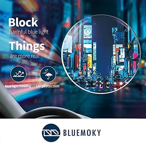 BLUEMOKY Blue Light Reading Glasses for Men???Sport Square Frame Readers, Anti Glare Computer Glasses