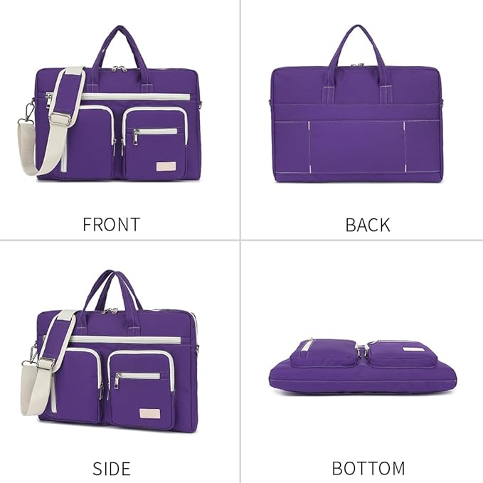 15-15.6 inch Laptop Shoulder Bag, for MacBook Pro 16, Hp Lenovo Dell 14 inch Waterproof Messenger Bag Case Sleeve (purple)