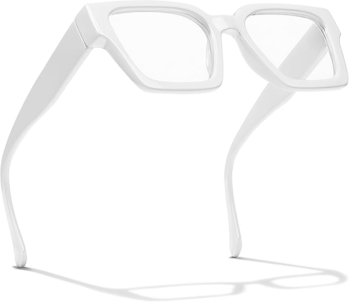 livho Oversized Eyewear Frame for Woman and Men - Rectangle Fashion Glasses for Computer, Chic Preppy Frame