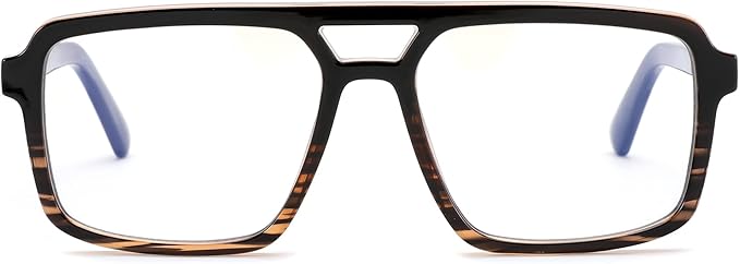 FEISEDY Retro Aviator Blue Light Glasses for Men Women Square Frame Computer Reading/TV/Phones Glasses B0209