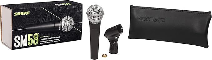 Shure SM58 Professional XLR Dynamic Vocal Microphone – Cardioid Mic for Live Performance, Studio Recording, Podcasting & Broadcasting (SM58-LC)