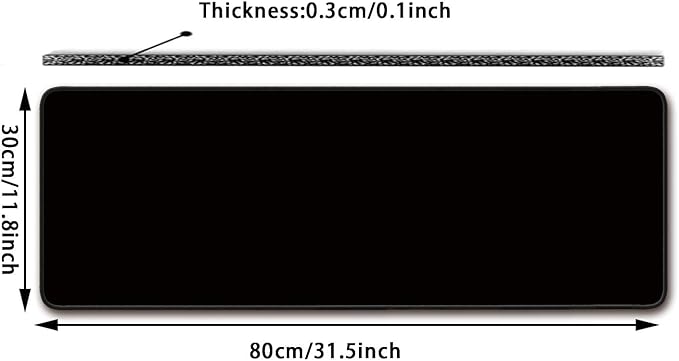 Large Mouse Pad, Non-Slip Desk Blotter, Office Desk Mat, Desk Pad Protector, Laptop Desk Pad, Desk Writing Pad for Office and Home, Black, 31x12 inch
