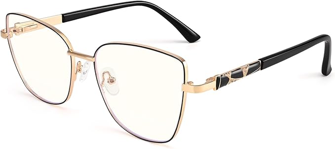 Dollger Blue Light Glasses For Woman Fashion Computer Gaming Eyeglasses Cat Eye Matal Bluelight Blocking Glasses