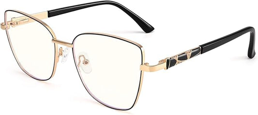 Dollger Blue Light Glasses For Woman Fashion Computer Gaming Eyeglasses Cat Eye Matal Bluelight Blocking Glasses