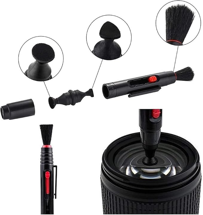Camera Lens Cleaning Kit, Professional DSLR Lens Cleaning Tool with Waterproof Storage Bag, Air Dust Blower, Lens Cleaning Pen Brush, Cleaning Cloth, Empty Bottle, for DSLR Camera Cleaning Tool - Image 2