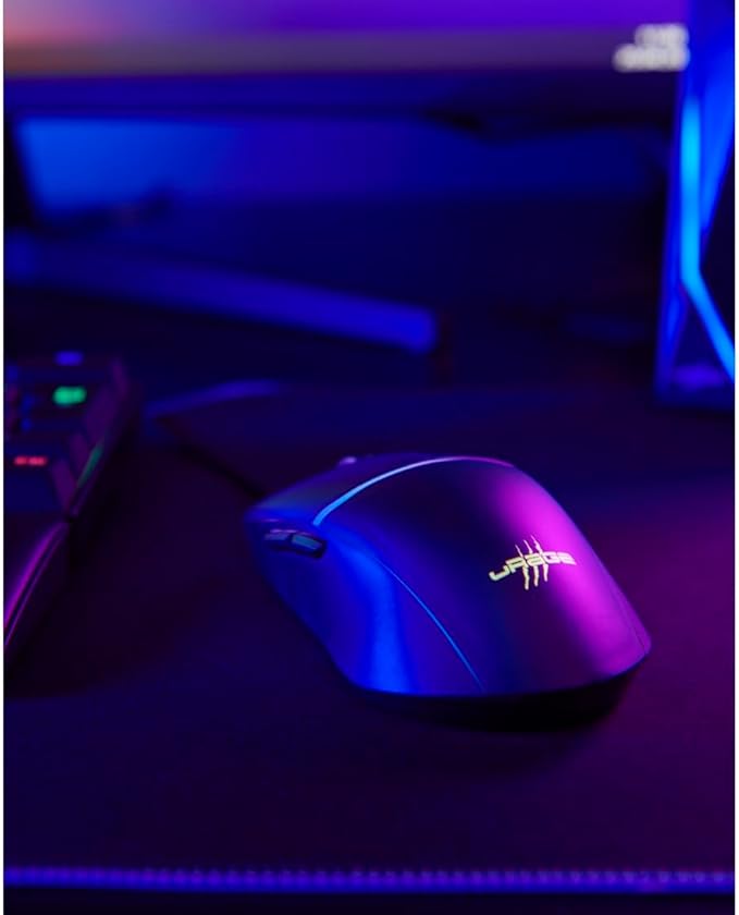 uRage RGB Reaper Gaming Mouse 330 Inches (Gaming Mouse LED Light, Ultra-Light, Right-Handed, 6 Programmable Buttons, 6200 dpi, Optical Sensor, Software, Detachable Cable 2 m, Gaming Stuff) Black