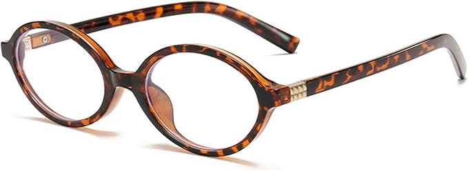 Breaksun Fashion Oval Glasses for Women Men Retro Round Tortoise Frame Blue Light Glasses Nerd Eyeglasses