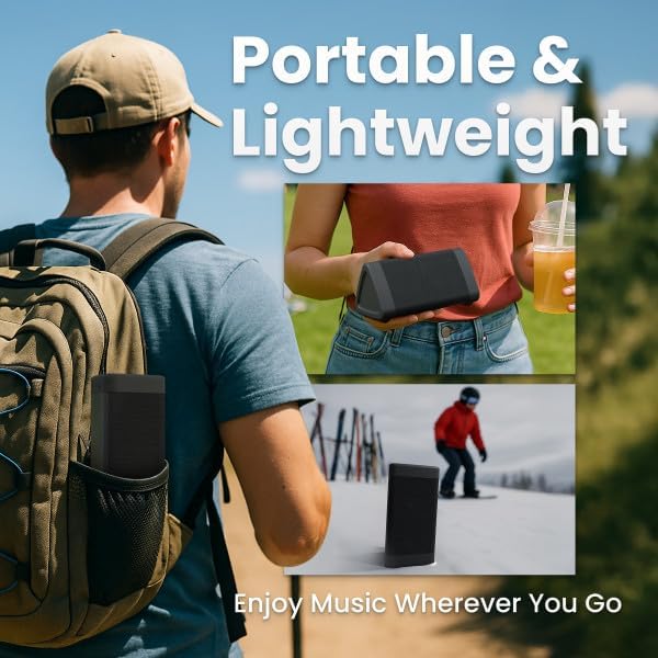 OontZ Angle 3 (4th Gen) – 2 Pack, Portable Bluetooth Speakers, Dual Pairing Stereo Sound, 12W Stereo Sound, 24 Hour Playtime, 100 Foot Wireless Range, Waterproof, Home, Outdoor (Black)